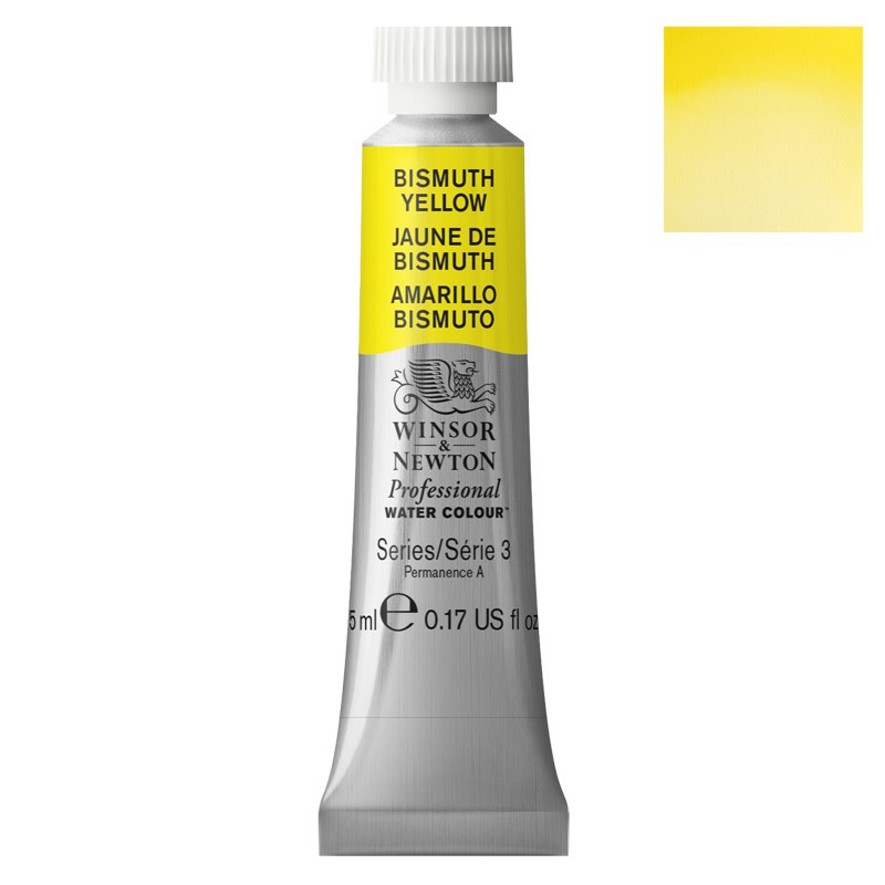 Aquarelle Winsor & Newton Jaune de Bismuth 025 – Tube 5 ml – Teinte lumineuse et transparente