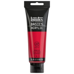 Peinture Liquitex Basics Rouge Primaire 415 - 118 ml - Rouge vif et lumineux