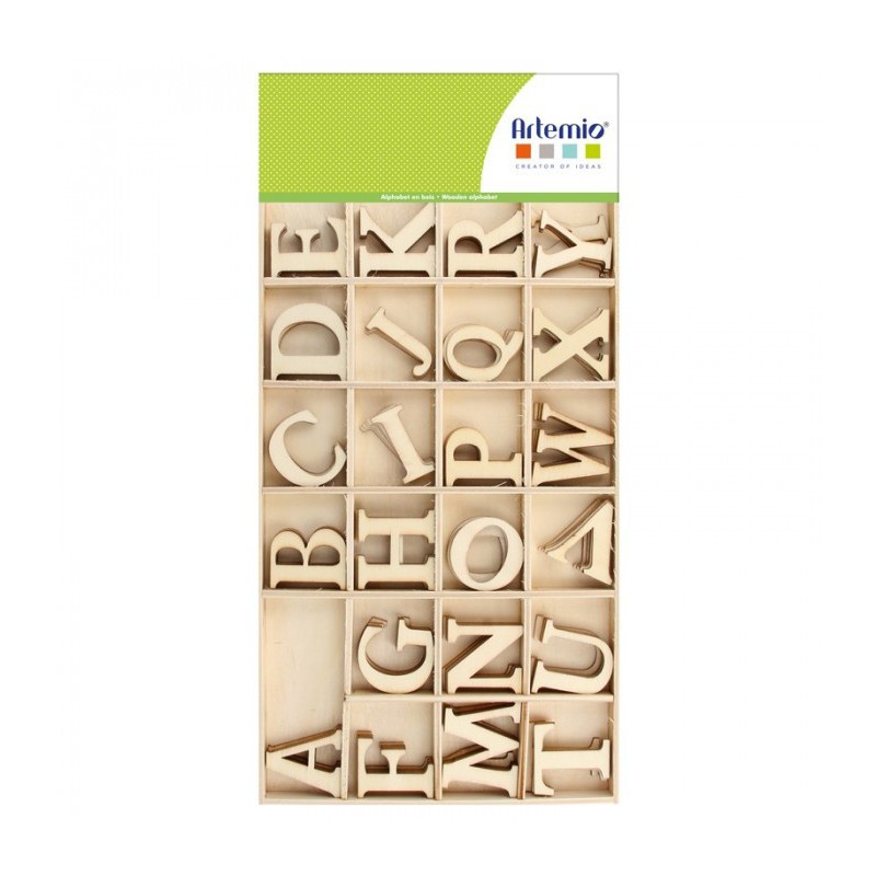 Alphabet en Bois Majuscule 6cm 130pcs Artémio