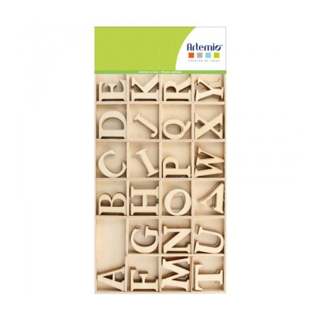 Alphabet en Bois Majuscule 6cm 130pcs Artémio