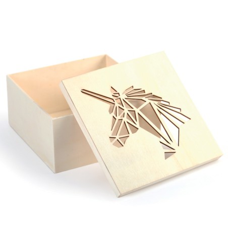 Boîte en bois à décorer Licorne - Personnalisez votre propre boîte à bijoux | Graine Créative