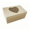 Boite rectangulaire en bois Cœur grillage 12 cm