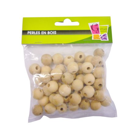 50 Perles Bois Ø20mm trou Ø4mm Graine créative