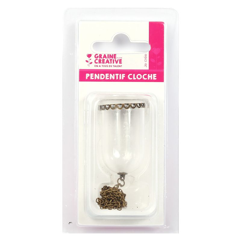Pendentif Cloche en verre 300mm Bronze Graine créative