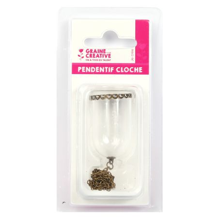 Pendentif Cloche en verre 300mm Bronze Graine créative
