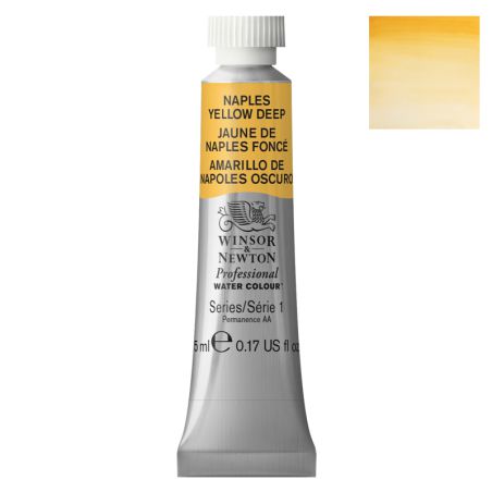 Aquarelle extra-fine W&N tube 5ml - Jaune Naples Foncé 425