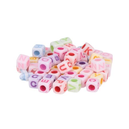 Perles alphabet 6x6mm 300pcs Artémio