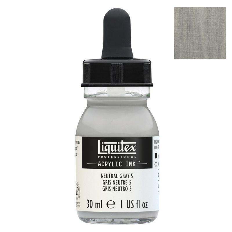 Encre acrylique Liquitex Ink Gris neutre n°5 30ml