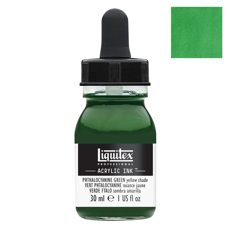 Encre acrylique Liquitex Ink Vert de phtalocyanine (nuance jaune) 30ml