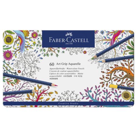60 Crayons Art Grip Aquarelle Boite métal Faber-Castell
