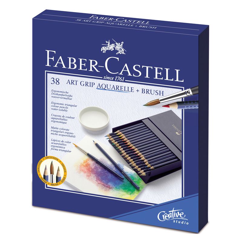 38 Crayons Art Grip Aquarelle + Pinceau Faber-Castell