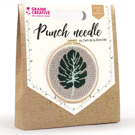 Kit Punch Needle Feuille ø20cm Graine créative