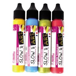 Slow&Art 5 Cartes à Décorer Mandalas + 4 Crayons