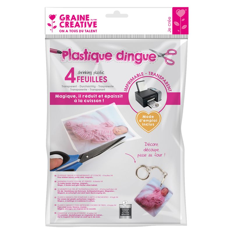 Plastique dingue imprimables blancs 4 A4 Graine créative