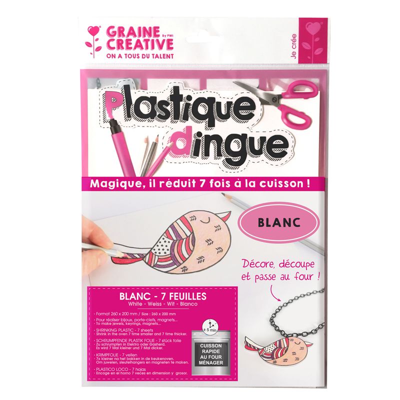 Plastique dingue blanc 7 feuilles 26x22cm Gaine Créative
