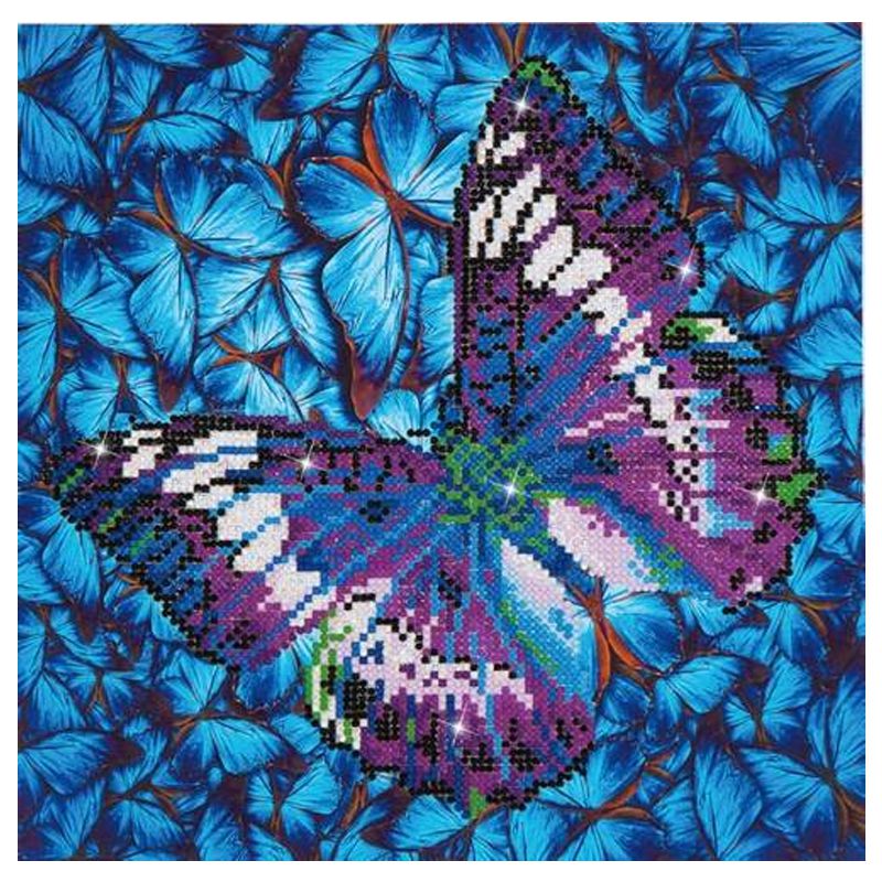 Diamond Dotz Fleurs et Papillon Mauve