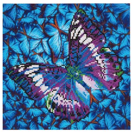 Diamond Dotz Fleurs et Papillon Mauve