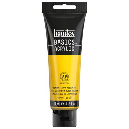 Peinture Liquitex Basics Jaune de Cadmium Moyen (Imit.) 830