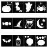 12 Pochoirs 9x9cm Halloween - Artémio