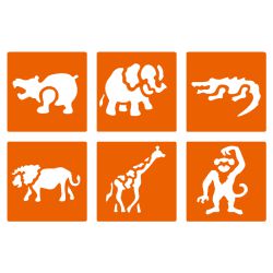 6 Pochoirs Enfants Animaux de la Jungle – Graine Créative