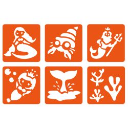 6 pochoirs pour enfants Sirène Graine créative