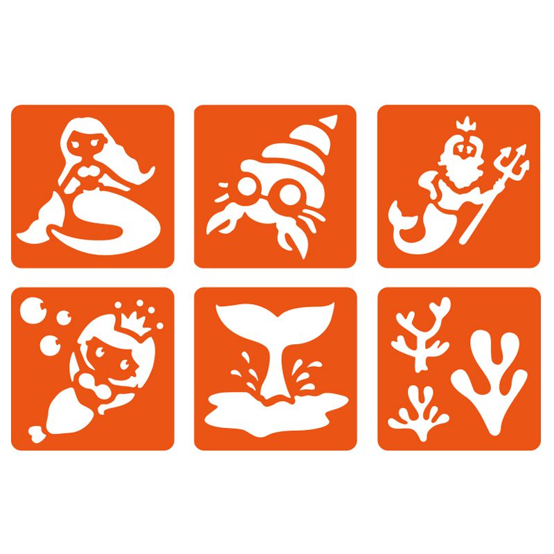 6 pochoirs pour enfants Sirène Graine créative