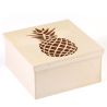 Boîte en bois à décorer - Ananas - 15 x 15 x 7,5 cm - Graine Créative
