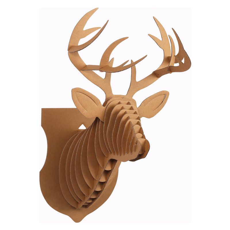 Trophée Renne en carton en carton 24.5x18x39 cm