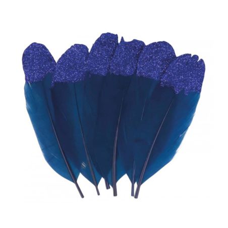 Plumes paillettes Bleu Japan Artémio