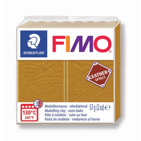 Pâte Fimo Effet Cuir Ocre 179 57g