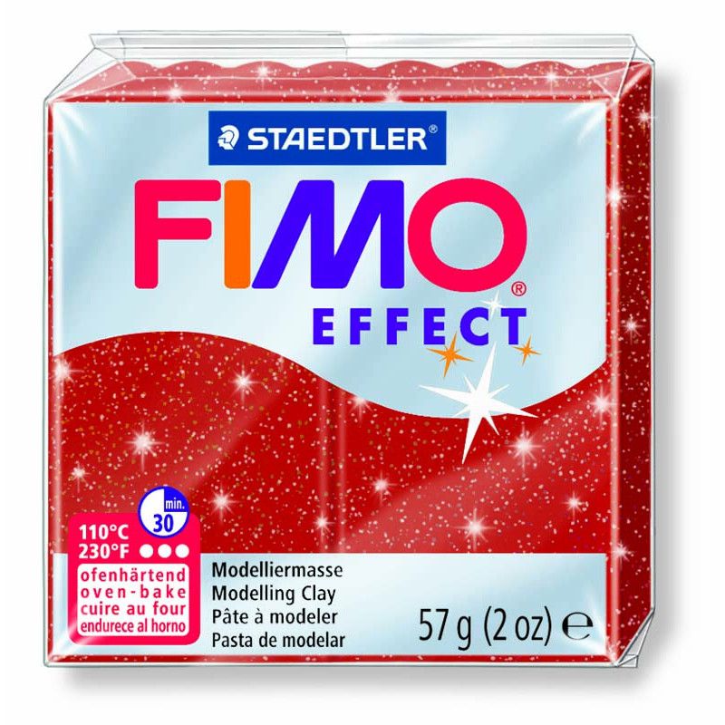 Pâte Fimo Effect Pailletée Rouge 202 57g