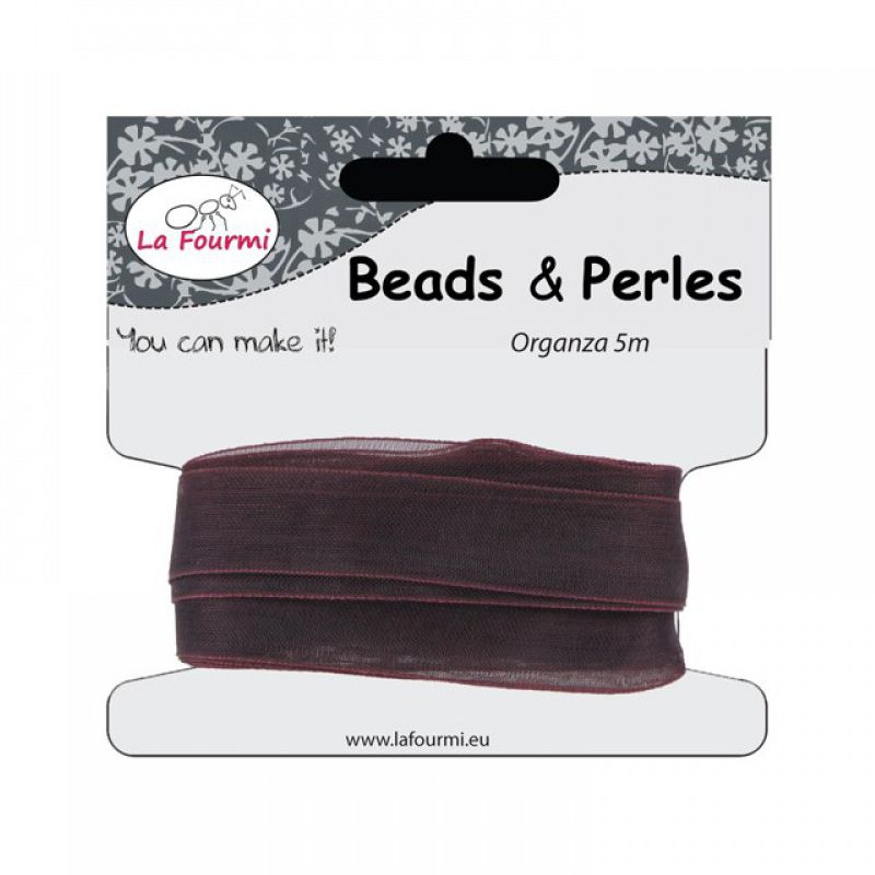 Ruban Organza 12mmx5m Brun - La Fourmi