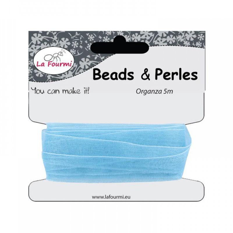Ruban Organza 12mmx5m Bleu ciel - La fourmi