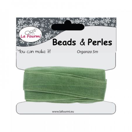 Ruban Organza 12mmx5m Vert - La Fourmi
