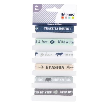 Rubans textes imprimés Woodland 6x1m Artémio