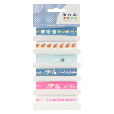 Rubans texte imprimés Chocolat 6x1m Artémio