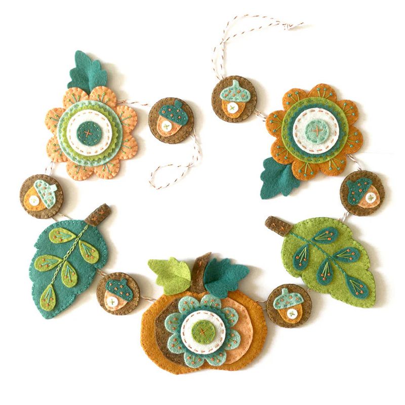 Kit Feutrine Guirlande D'Automne Folk Art
