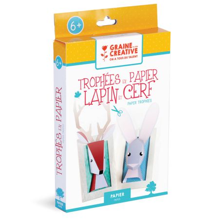 Kit DIY Trophée en papier Animaux - Graine Créative