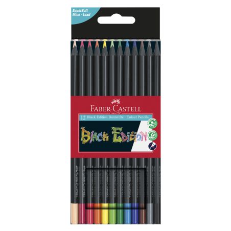 12 Crayons de Couleur Black Edition - Faber-Castell
