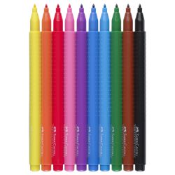 10 Feutres GRIP Colour pochette Faber Castell