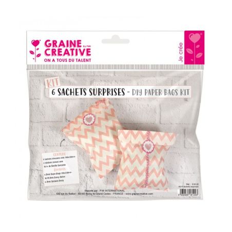 6 Sachets Surprises Rose et Blanc Gaine Créative