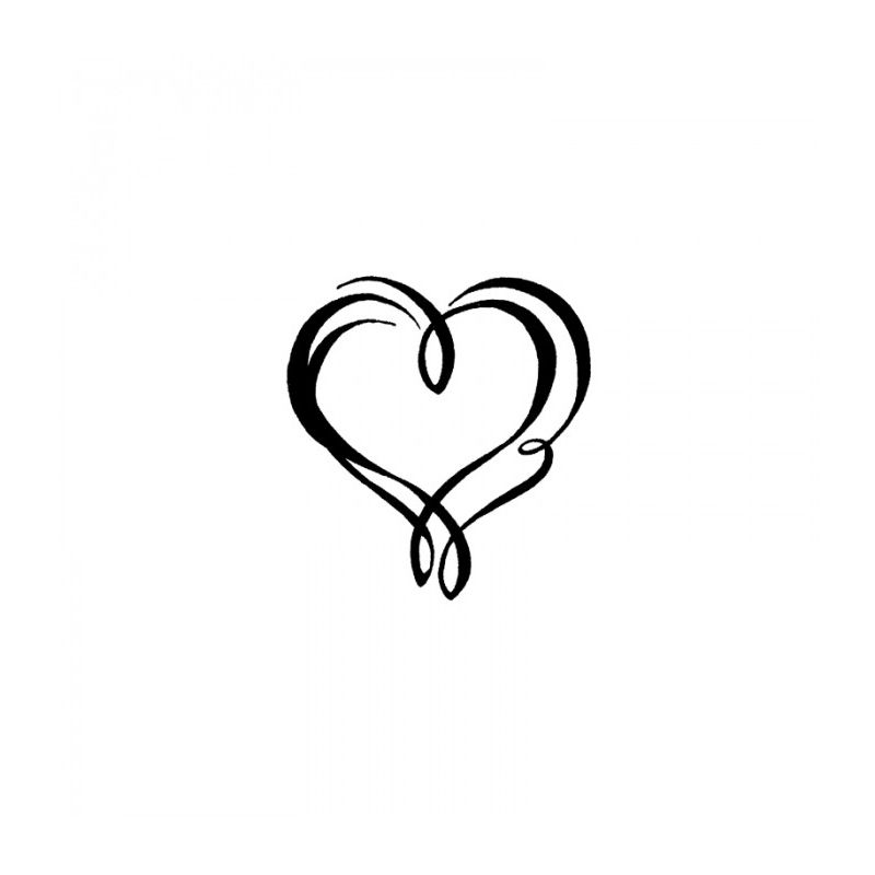 Tampon en bois "Coeur stylisé" Artémio