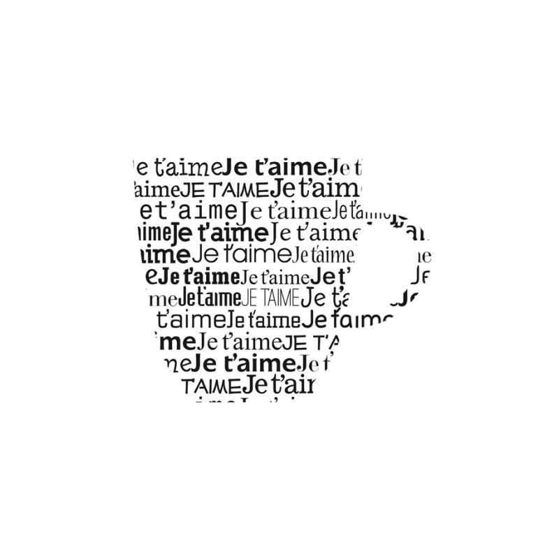 Tampon en bois "Tasse je t'aime" 4.5x4.6cm Artémio