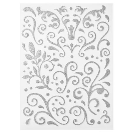 Arabesques paillettes argent adhésives Graine créative