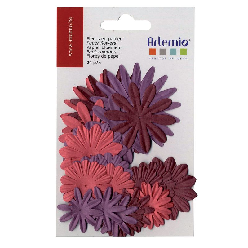 Fleurs en papier oldies 24pcs Artémio