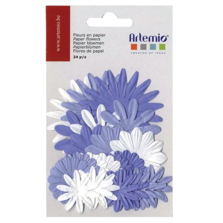 Fleurs en papier mauve 24pcs Artémio
