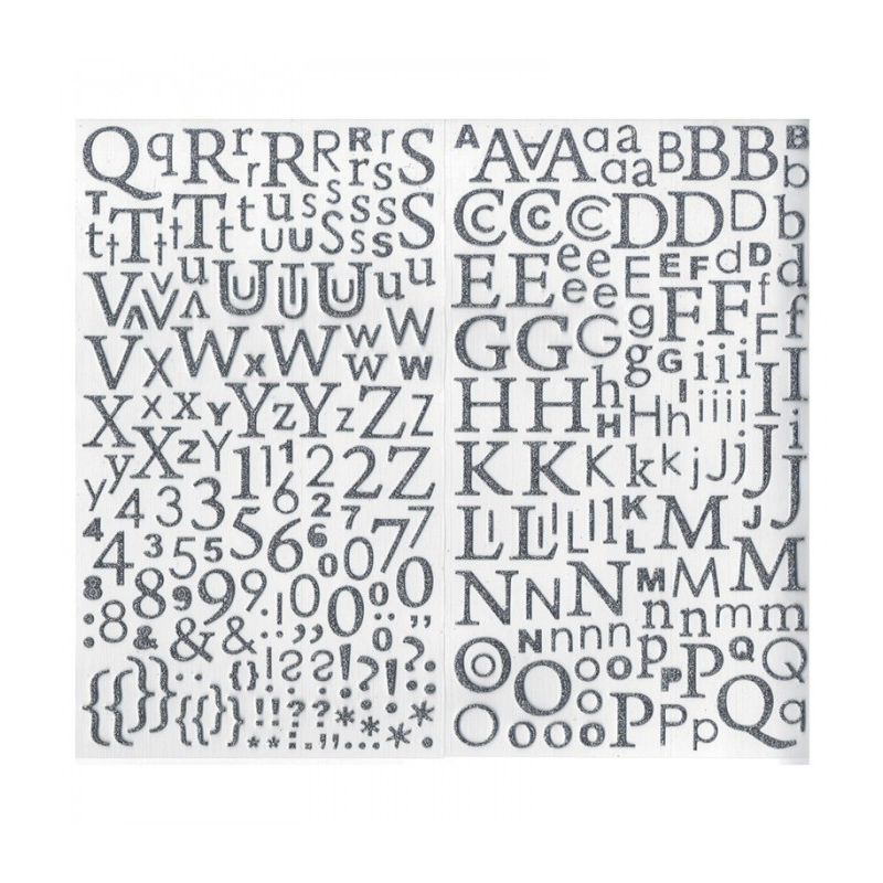 Stickers Alphabet argent pailleté Artémio
