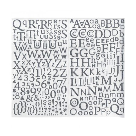 Stickers Alphabet argent pailleté Artémio