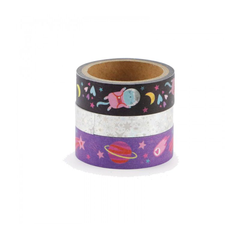3 Tapes et Glitters Galaxie 2x5m 1x2m - Graine Créative