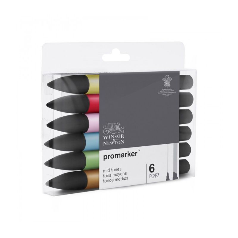 6 feutres Promarkers Tons Moyens